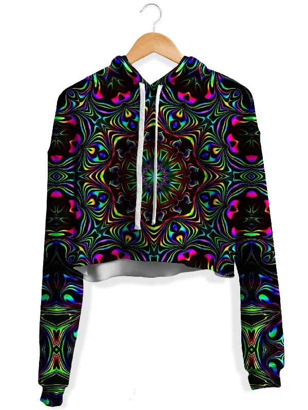 Kaleidoscope Eyes Fleece Crop Hoodie