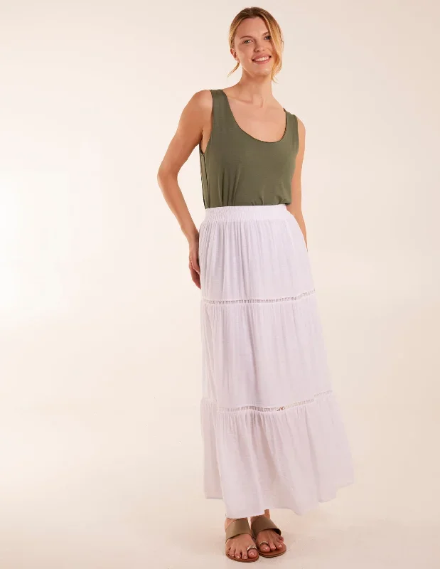 Ladder Trim Maxi Skirt