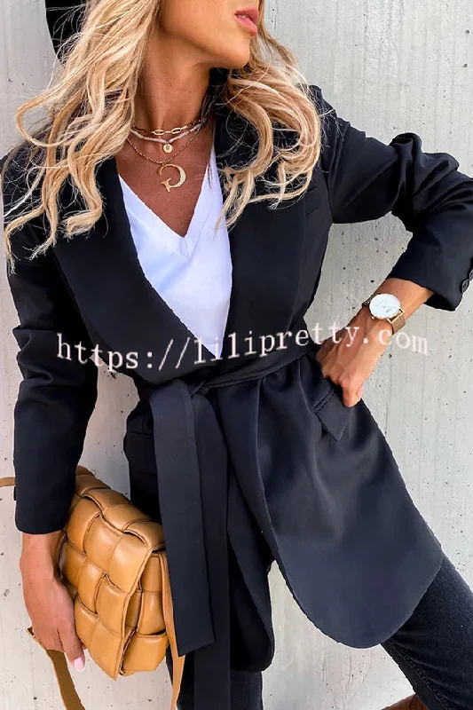 Lilipretty Looking At London Belted Casual Boyfriend Blazer