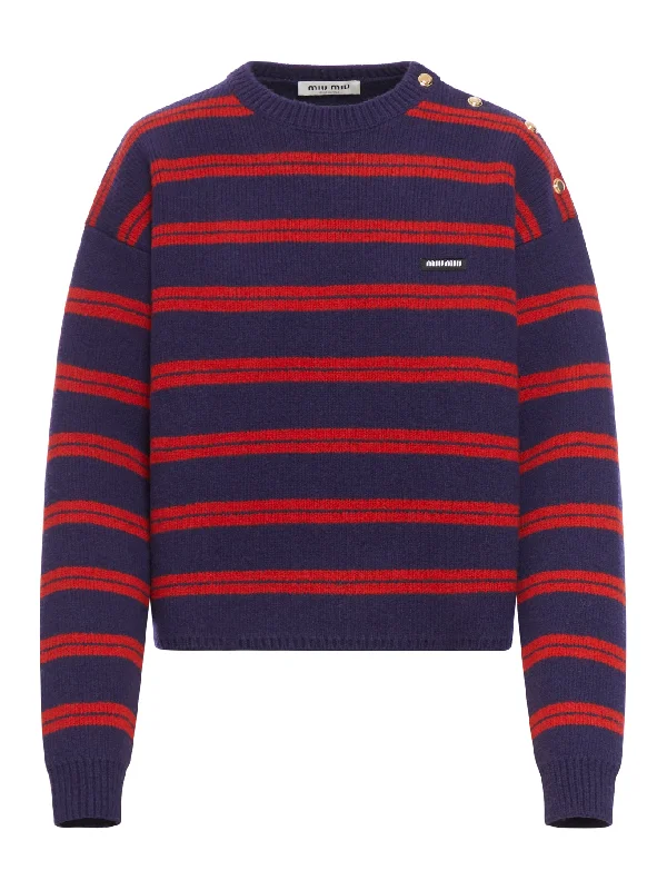 striped sweater with logo