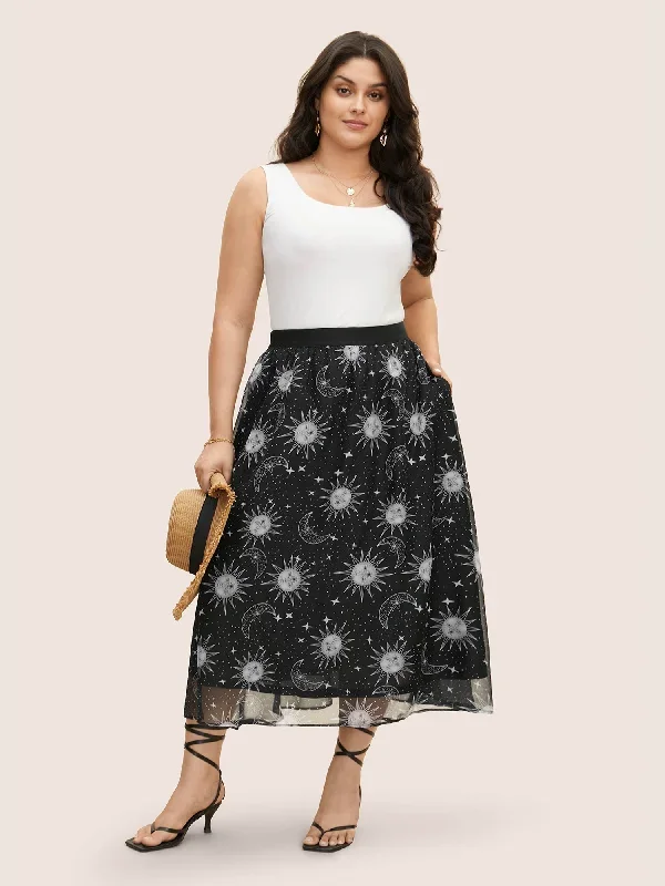 moon-star-print-mesh-pocket-skirt