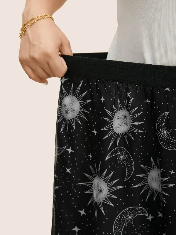 moon-star-print-mesh-pocket-skirt