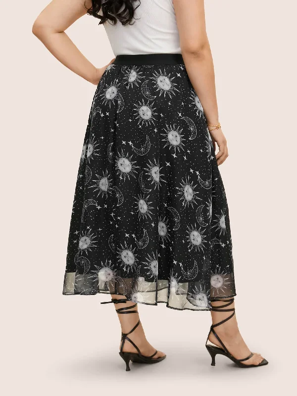 moon-star-print-mesh-pocket-skirt