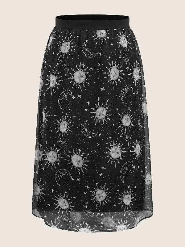 moon-star-print-mesh-pocket-skirt