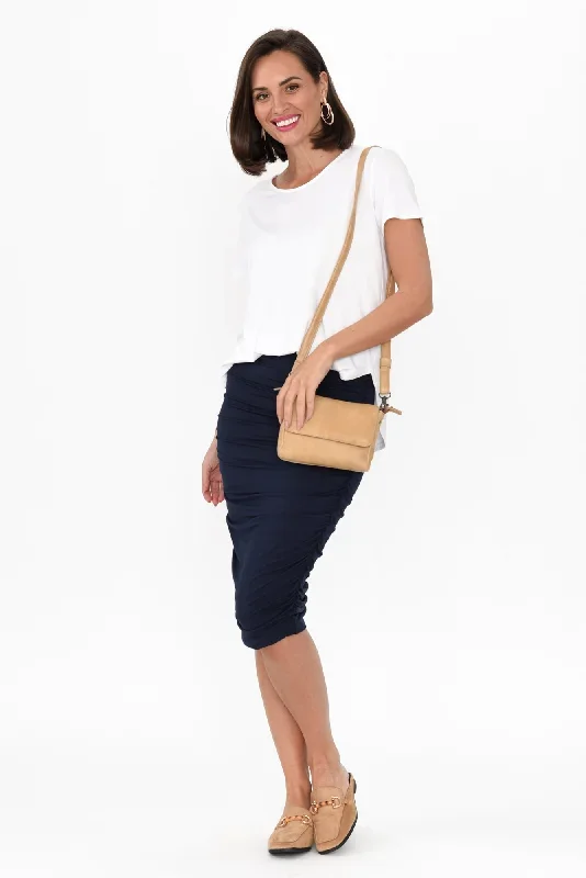 navy-bamboo-ruched-skirt