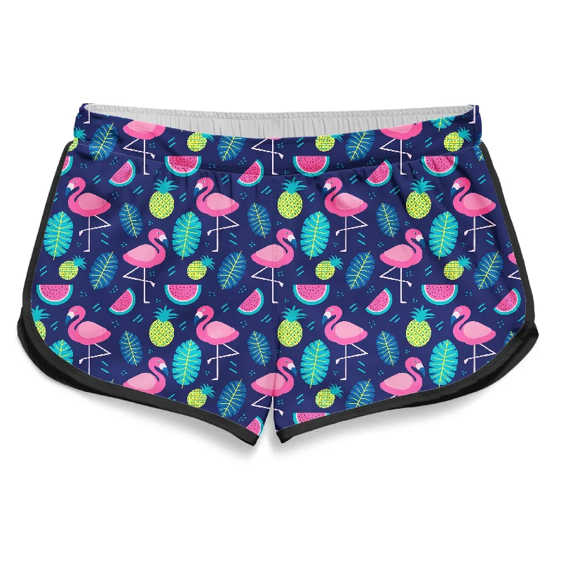 Neon Flamingos Women's Retro Shorts