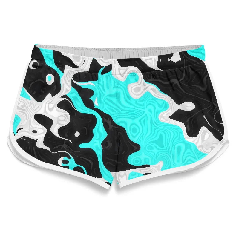 Oil Spill Rave Camo Women's Retro Shorts