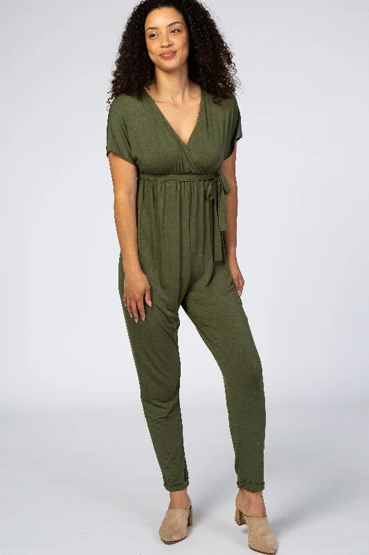 olive-wrap-tie-maternity-jumpsuit