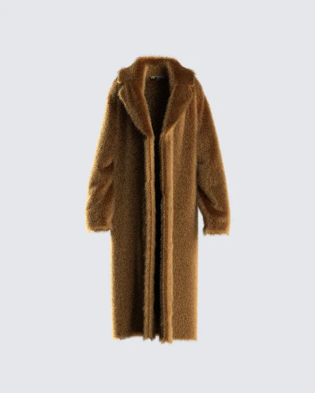 Parker Camel Vegan Fur Coat