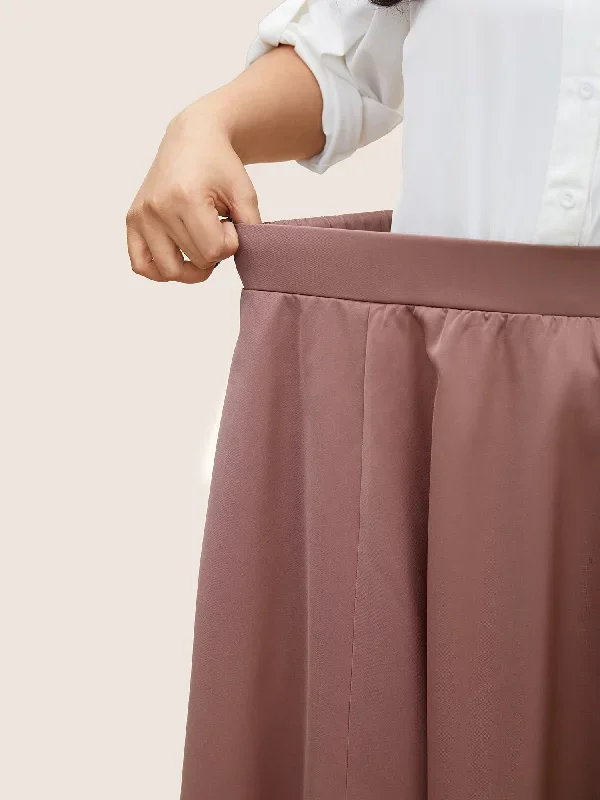 plain-elastic-waist-hanky-hem-skirt