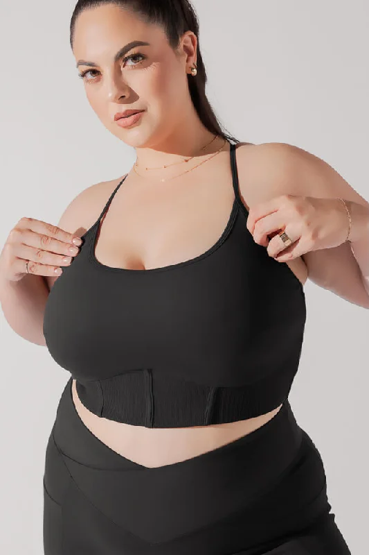 Plié Corset Crop Bralette - Black