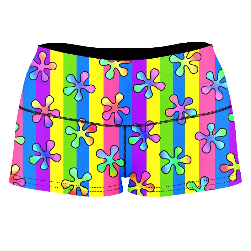 Psychedelic 60s High-Waisted Women's Shorts