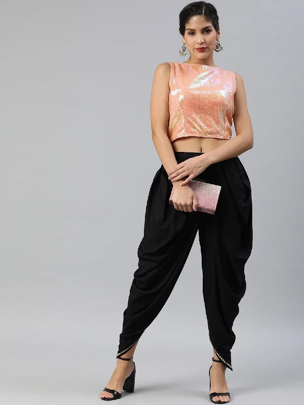 radiant-peach-coloured-silk-blend-sequinned-crop-top