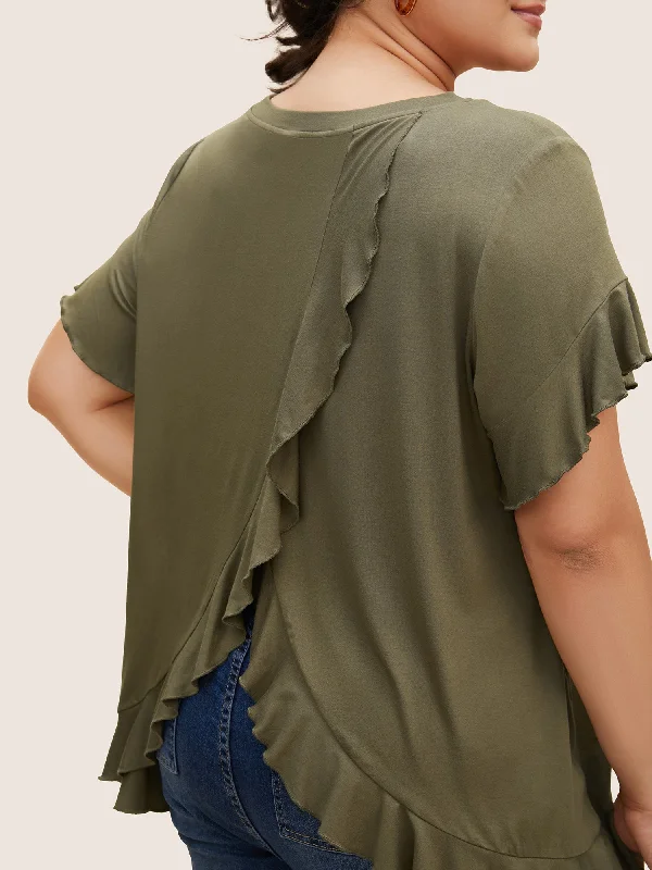 round-neck-back-wrap-ruffles-t-shirt