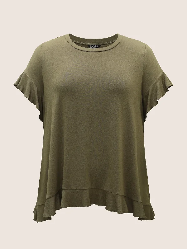 round-neck-back-wrap-ruffles-t-shirt