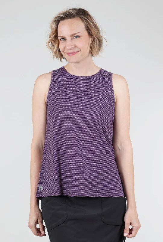 Active Mesh High-Neck Tank, Eggplant Heather