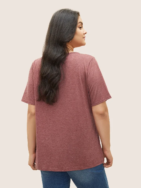 solid-pleated-front-button-detail-v-neck-t-shirt