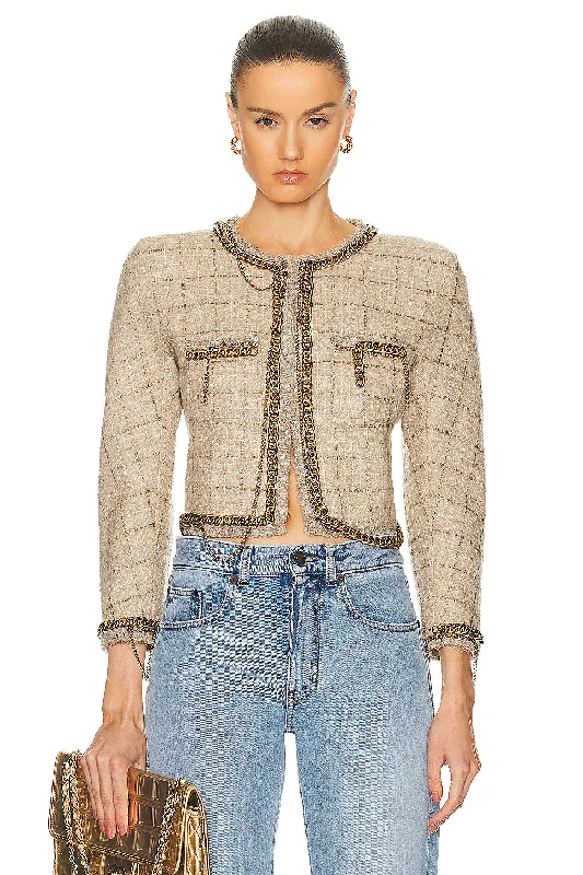 Square Shoulder Tweed Jacket