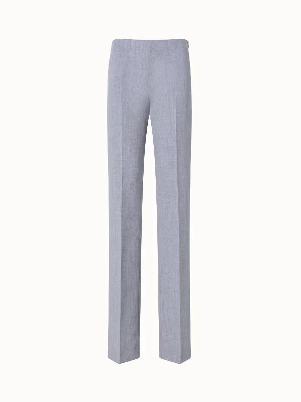 Straight Leg Pants in Wool Double-Face