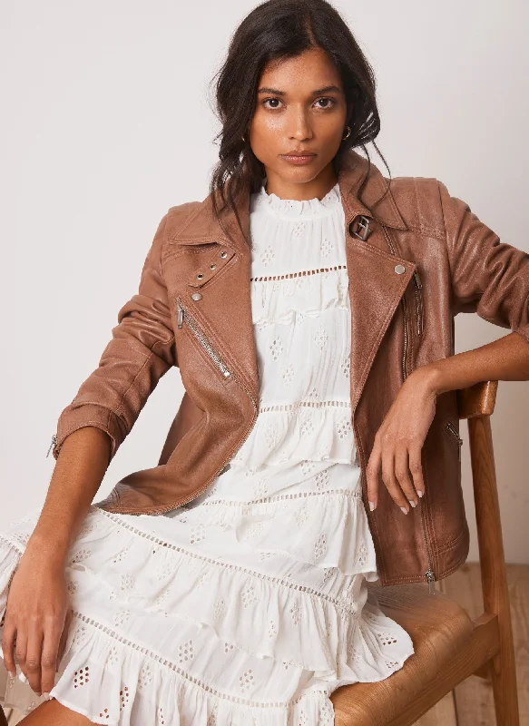 Tan Casual Leather Jacket