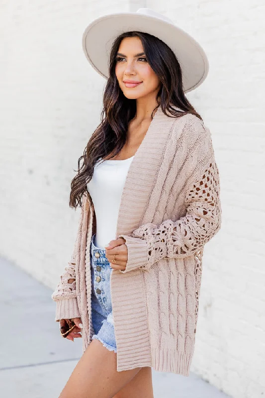 tan-crochet-sleeve-cardigan