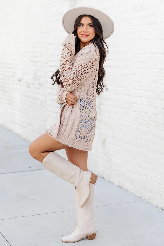 tan-crochet-sleeve-cardigan