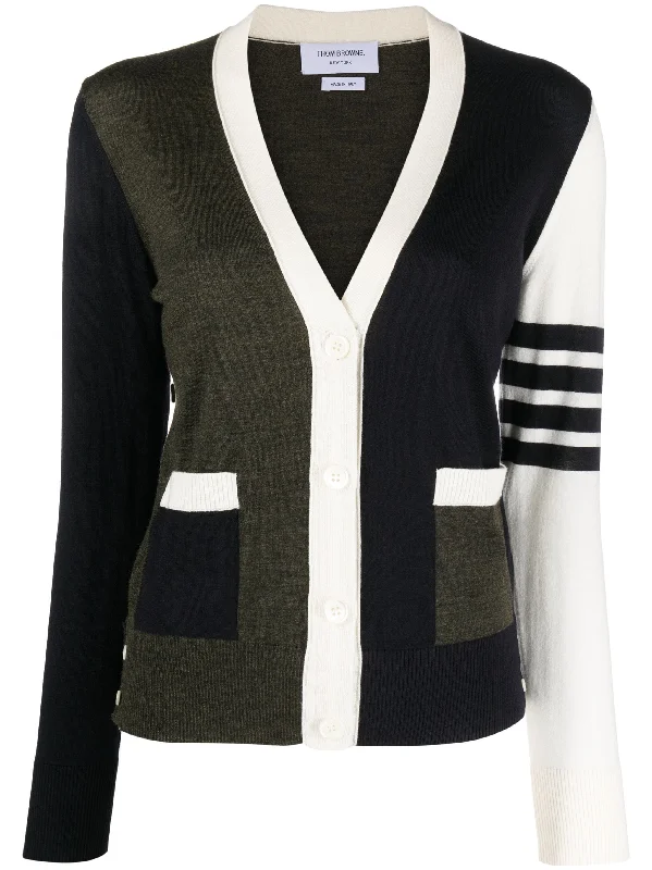 Funmix Fine Merino Wool 4-Bar Relaxed Fit Cardigan