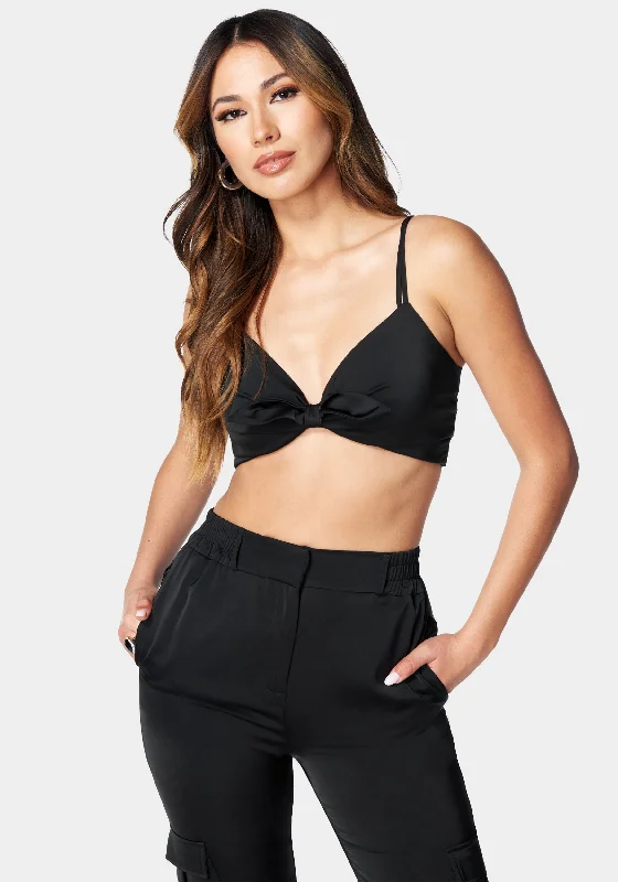 Tie Front Cropped Top