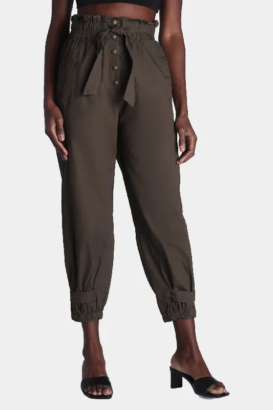 Tie Waist Tapered Utility Pant