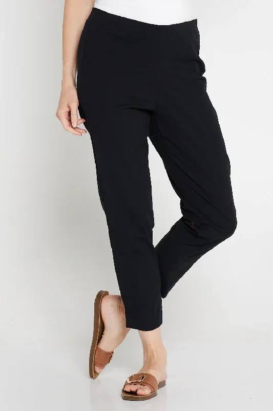 Tori Stretch Cotton Capri - Black