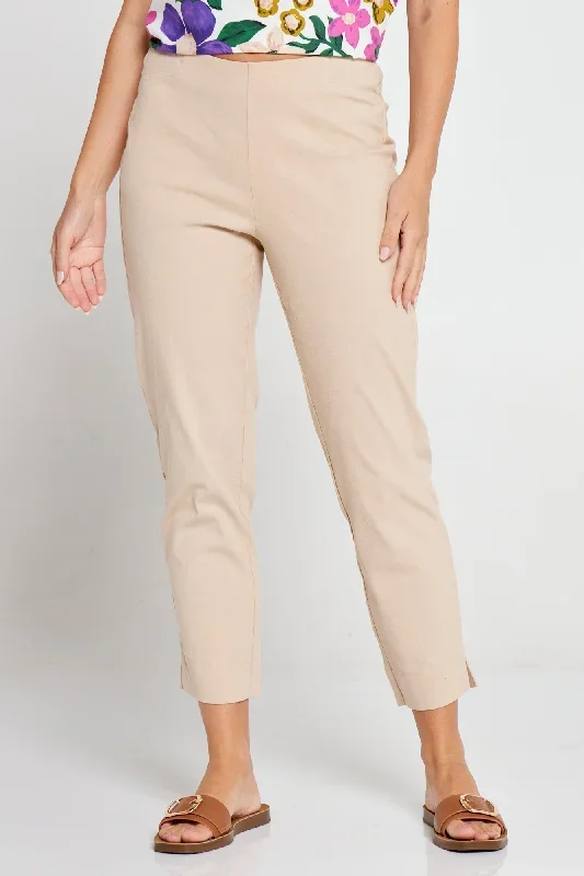 Tori Stretch Cotton Capri - Natural