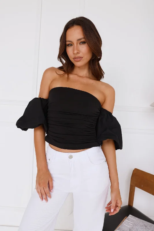 Trendsetter Style Off Shoulder Top Black