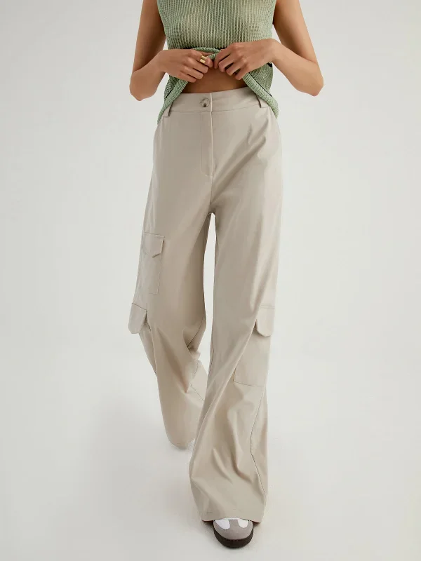 BerryBetty - Utility Wide Leg Cargo Pants