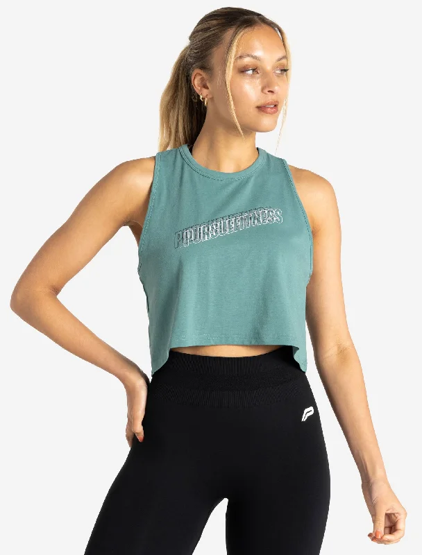 Wave Crop Tank - Teal