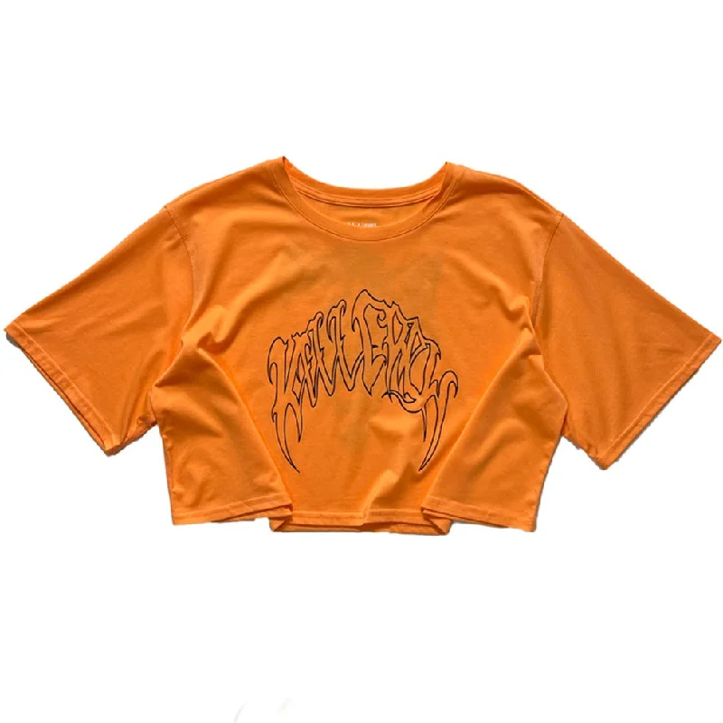 WOLF CROP TOP - ORANGE / BLACK