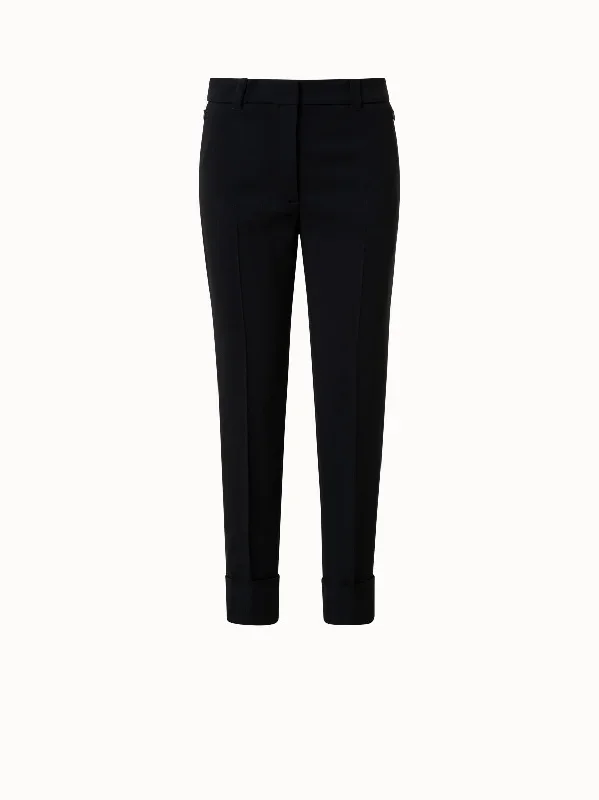 Wool Double-Face Cropped Pants