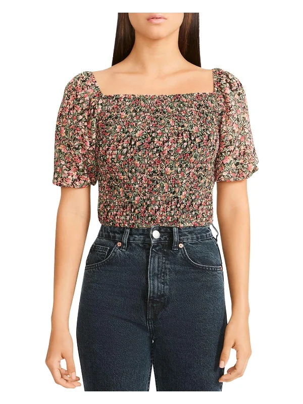 Zandia Womens Floral Cropped Tube Top